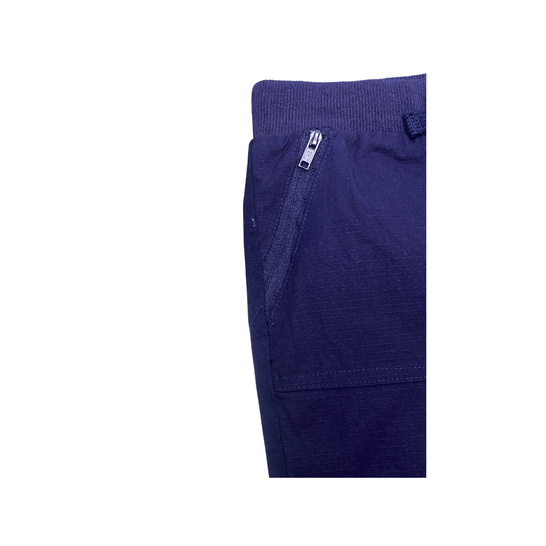 Boy's Twill Stretch Drawstring Shorts | Grey and Navy